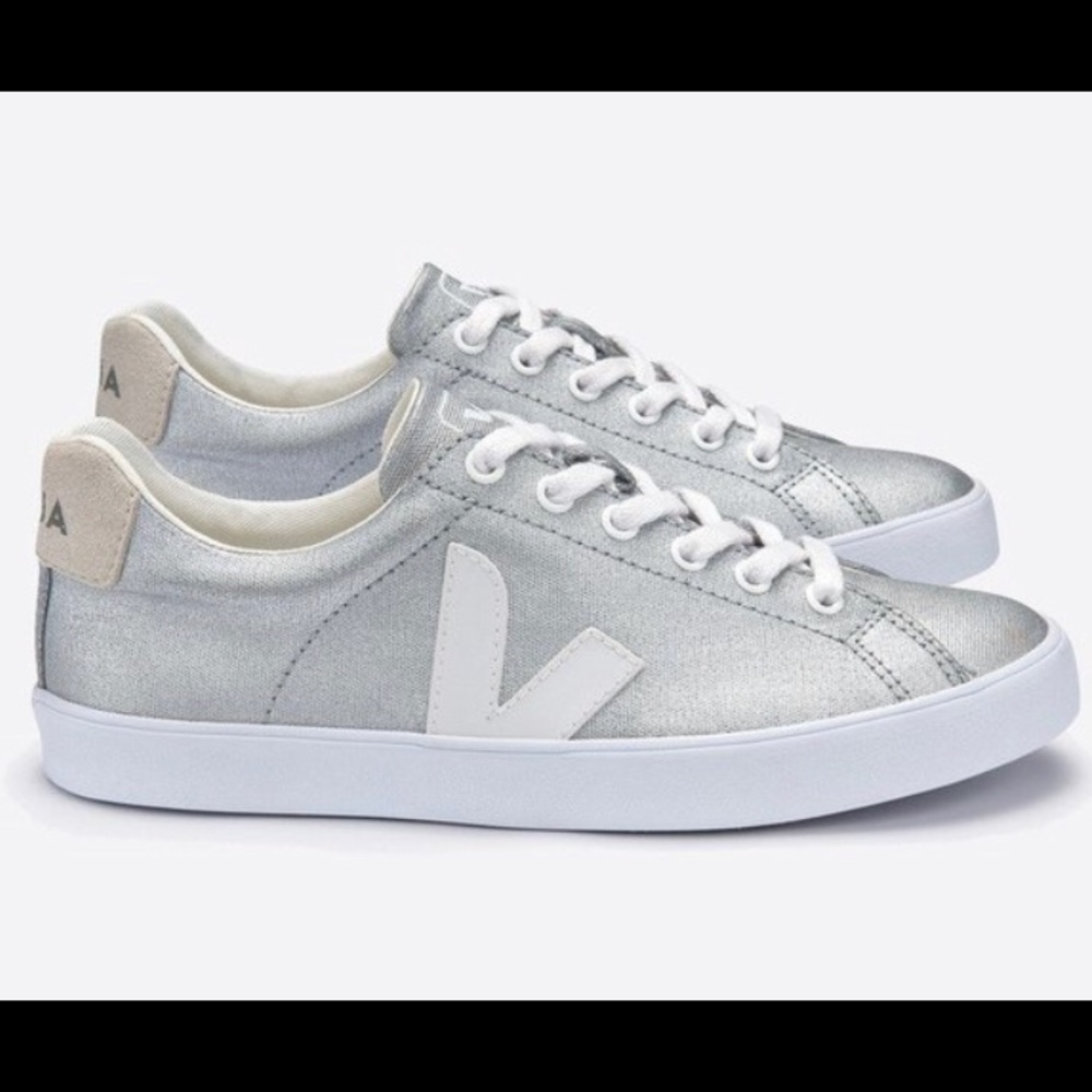 Veja Silver and White Women's Sneakers